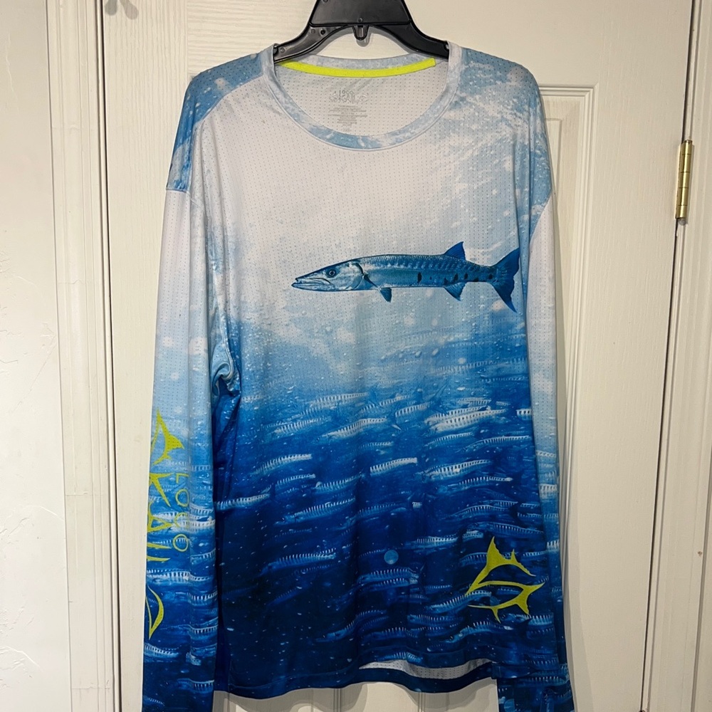 LOCO SKAILZ Men's Oceanic Blue Barracuda shirt XXL NEW